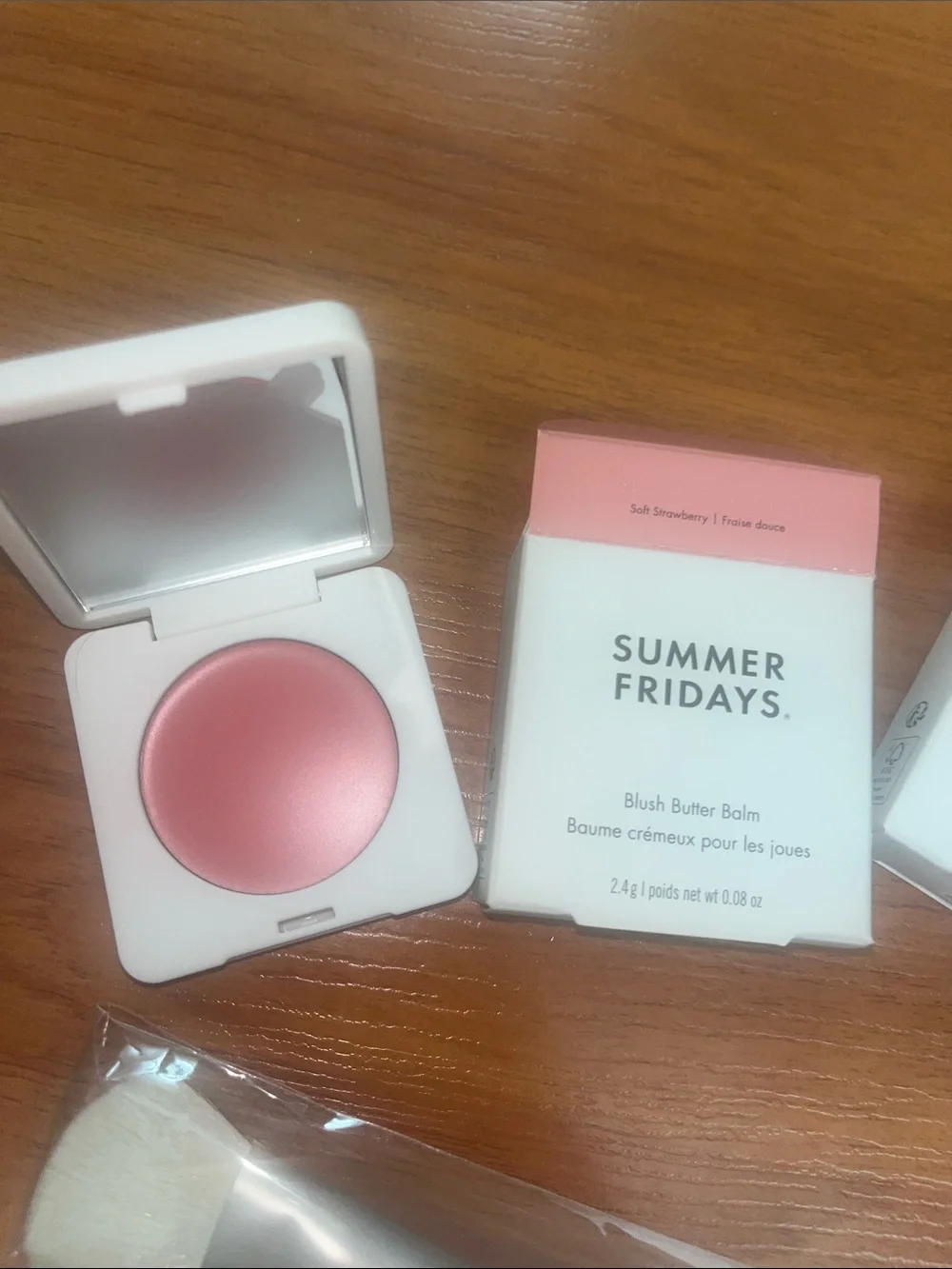 Summer Fridays Blush Butter Balm Duo — Sweet Rose & Soft Strawberry + Brush